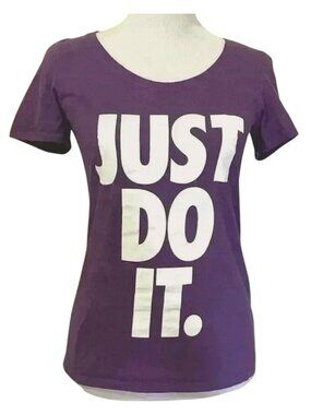 The NIKE Tee Womens  JUST DO IT Purple Cotton Athletic Cut T-Shirt Iconic XL
